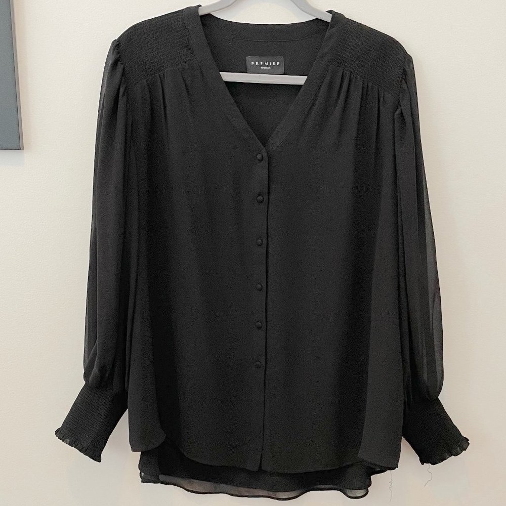 Elegent Black Dress Blouse